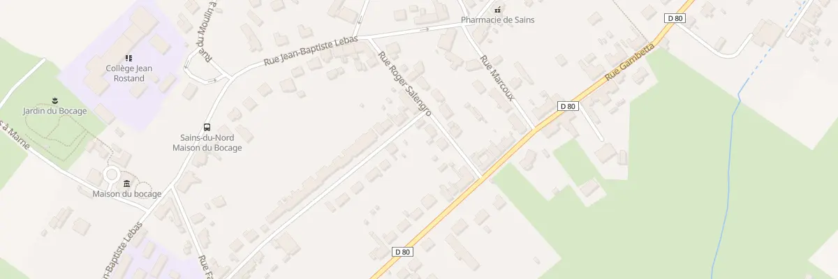 Plan du 12 Rue Roger Salengro à Sains-du-Nord