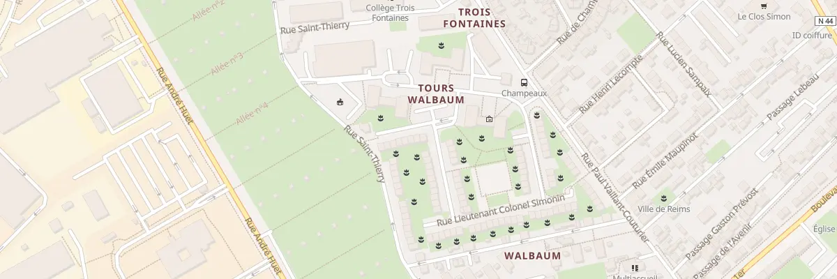Plan du 89 Rue Lt Colonel Simonin à Reims