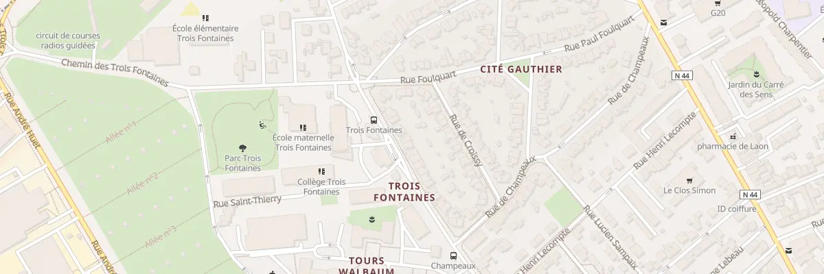 Plan du 298 Rue P Vaillant Couturier à Reims
