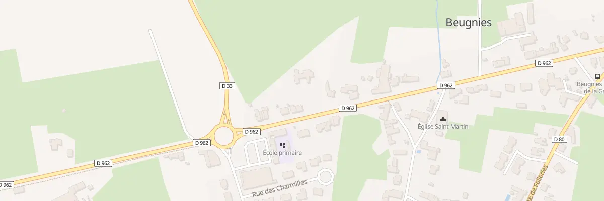 Plan du 85 N Rte Nationale à Beugnies