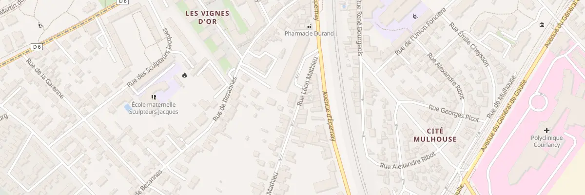 Plan du 2 Rue Léon Mathieu à Reims