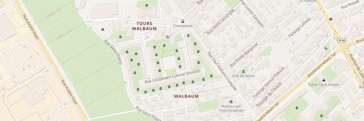 Plan du 10 Rue Lt Colonel Simonin à Reims