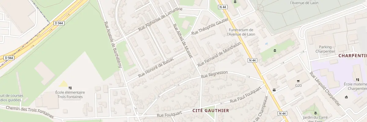Plan du 3 Rue Honoré de Balzac à Reims