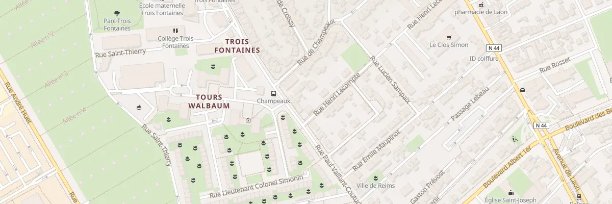 Plan du 268 Rue P Vaillant Couturier à Reims