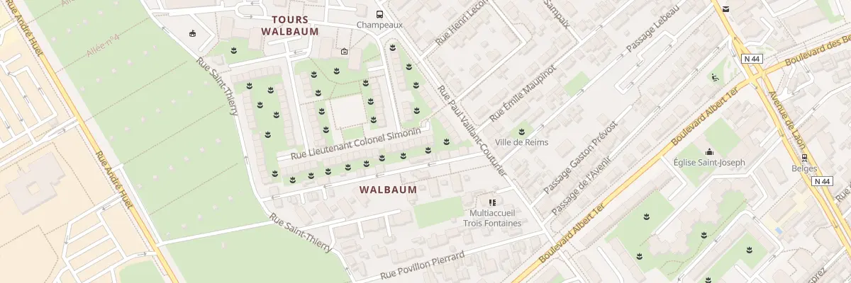 Plan du 23 Rue Lt Colonel Simonin à Reims
