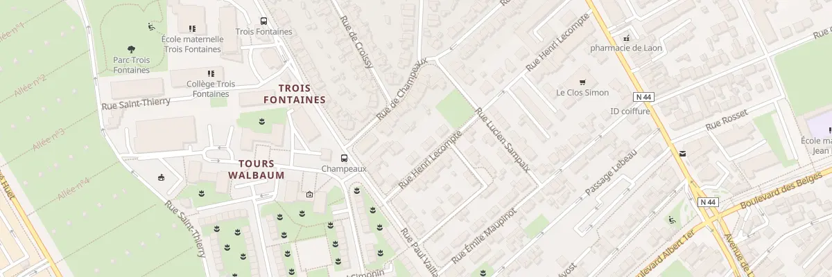 Plan du 7 Rue Henri Lecompte à Reims