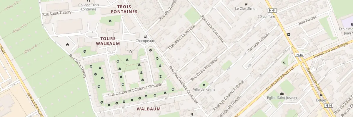 Plan du 262 Rue P Vaillant Couturier à Reims