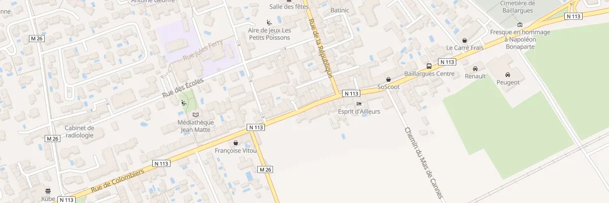 Plan du 65 Rue de Colombiers à Baillargues