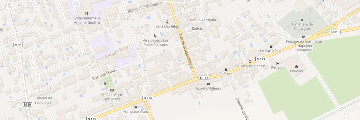 Plan du 3 Rue de la Republique à Baillargues