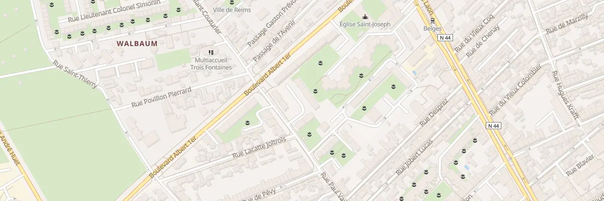 Plan du 218 Rue P Vaillant Couturier à Reims