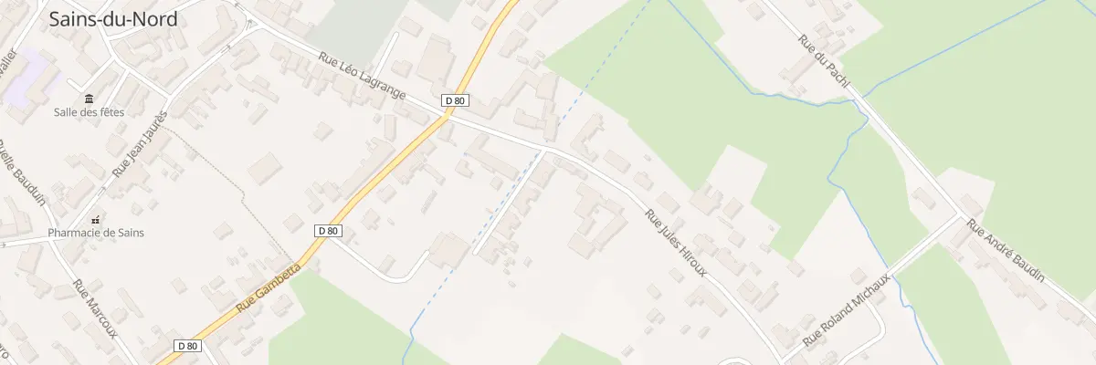 Plan du 12 Rue Jules Hiroux à Sains-du-Nord
