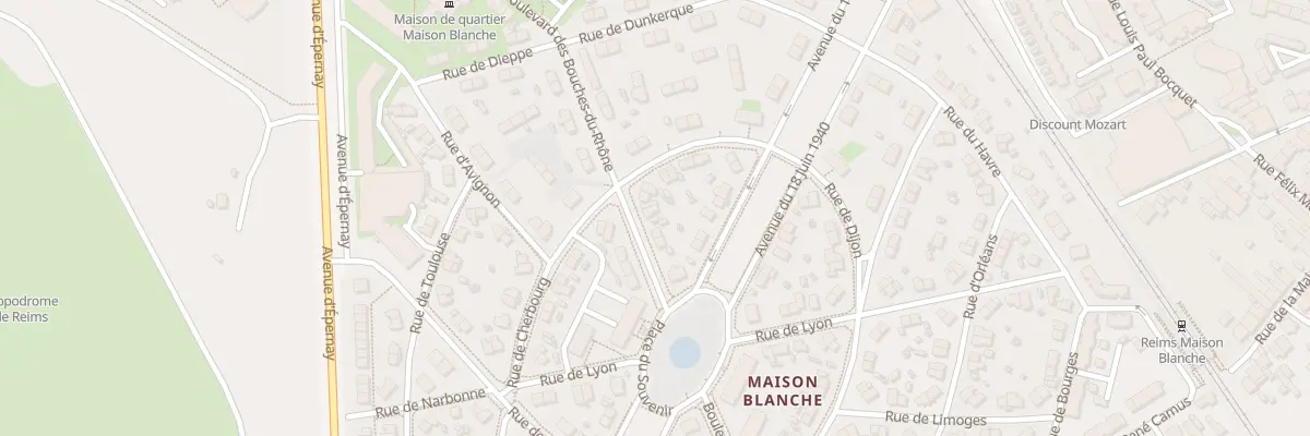 Plan du 14 Bd des Bouches du Rhône à Reims