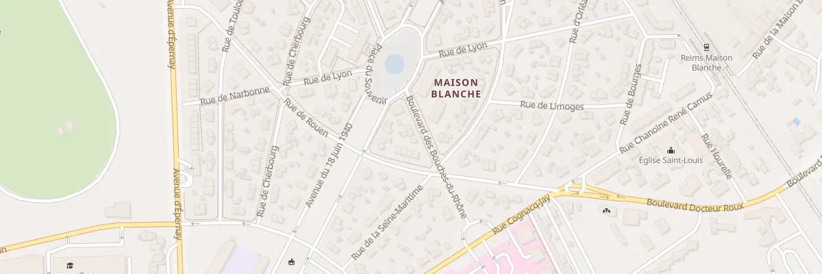Plan du 9 Bd des Bouches du Rhône à Reims