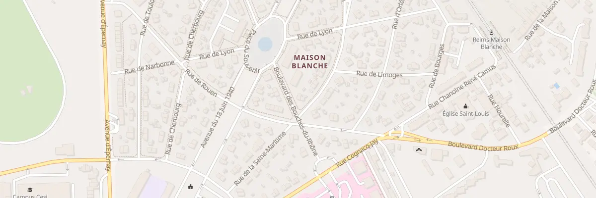 Plan du 4 Bd des Bouches du Rhône à Reims