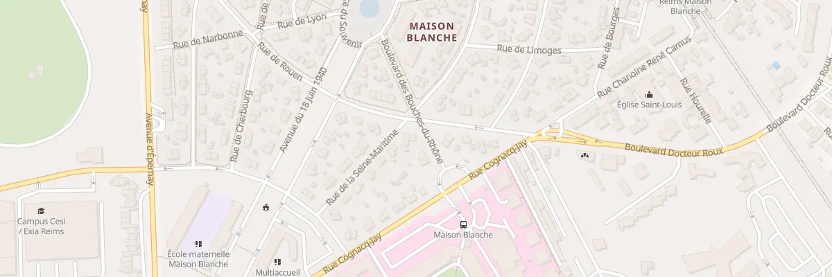 Plan du 5 Bd des Bouches du Rhône à Reims