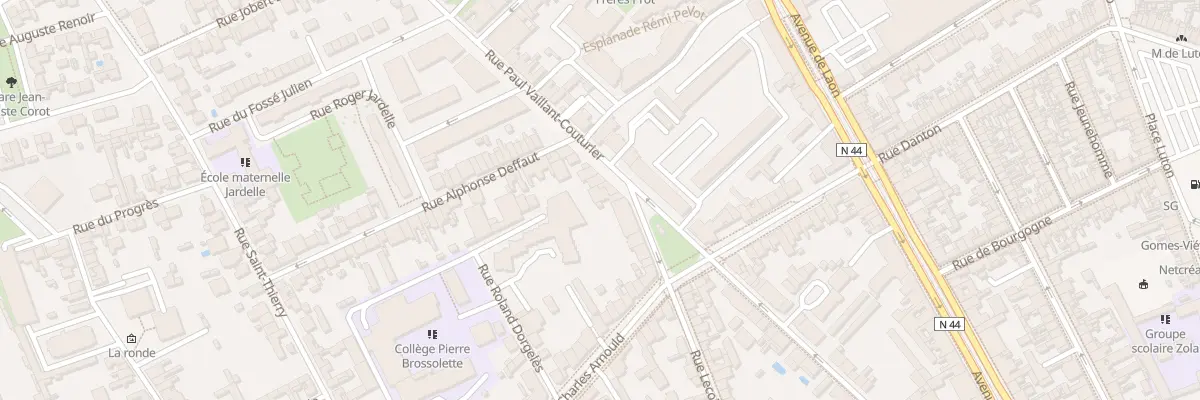 Plan du 107 Rue P Vaillant Couturier à Reims