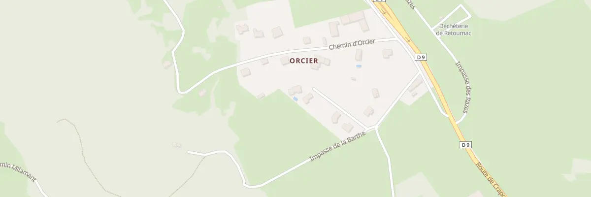 Plan du 6001 Orcier à Retournac