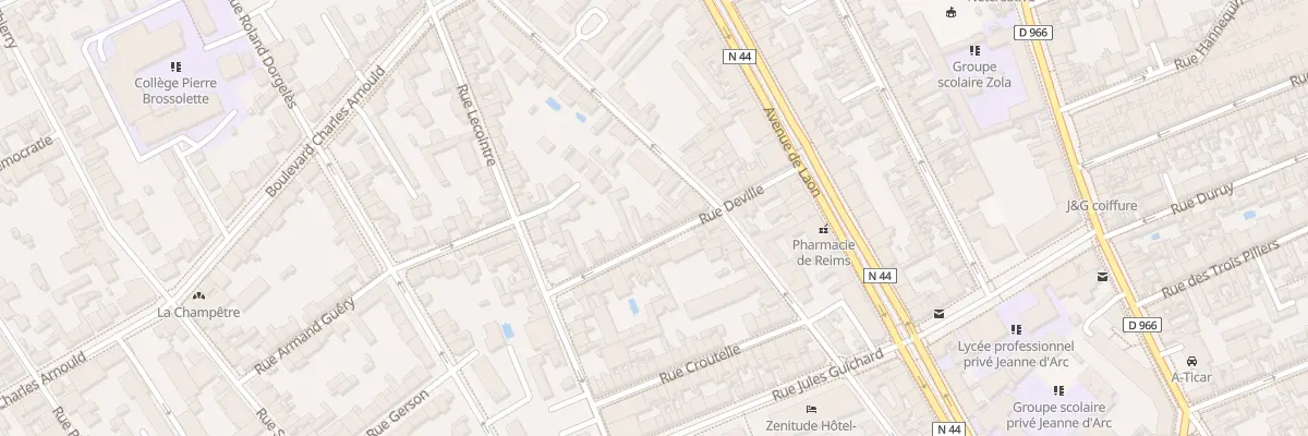 Plan du 22 Rue Deville à Reims