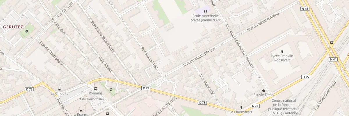 Plan du 74 Rue du Mont d’Arène à Reims