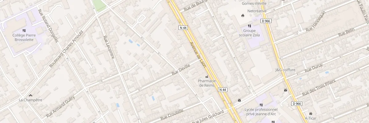 Plan du 8 Rue Deville à Reims