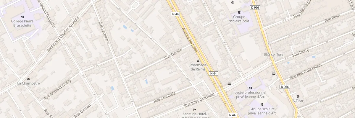 Plan du 66 Rue P Vaillant Couturier à Reims
