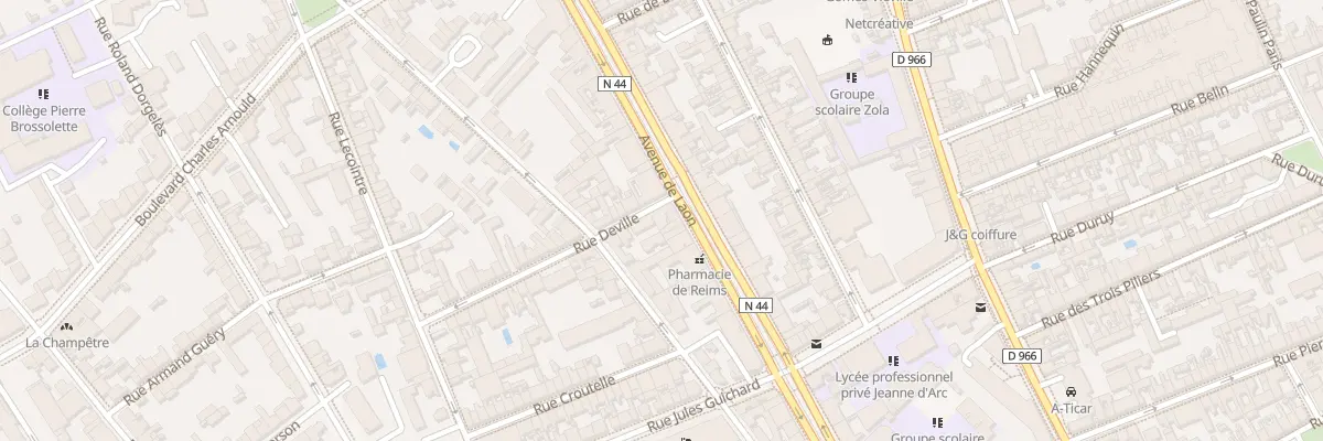 Plan du 1 Rue Deville à Reims