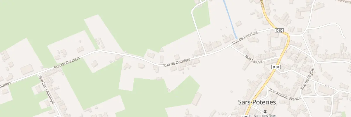 Plan du 34 Rue de Dourlers à Sars-Poteries