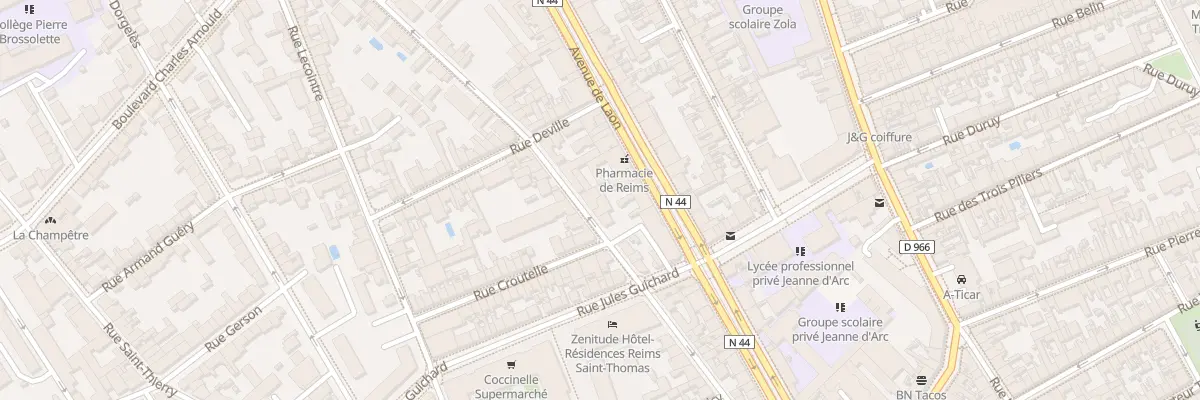 Plan du 50 Rue P Vaillant Couturier à Reims