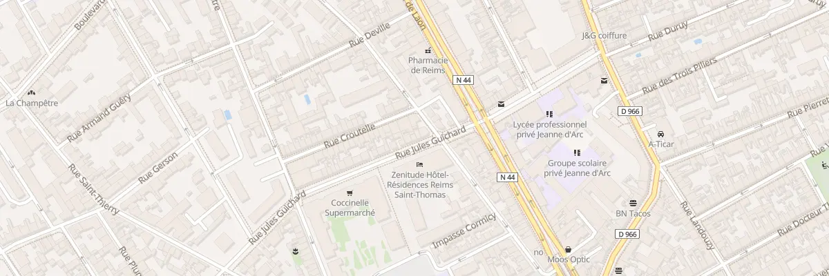 Plan du 6 Rue Jules Guichard à Reims