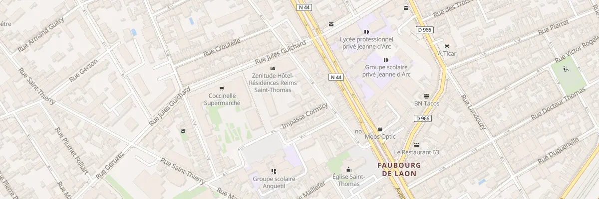 Plan du 25 Rue P Vaillant Couturier à Reims