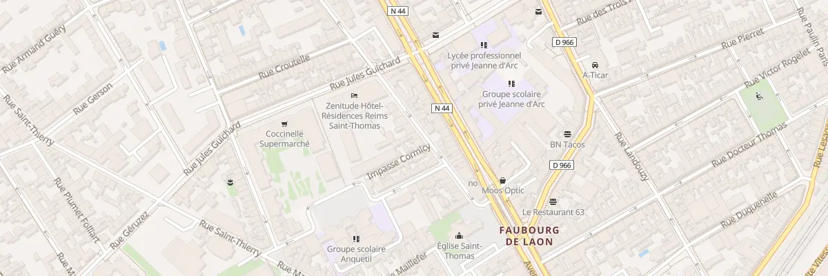 Plan du 23 Rue P Vaillant Couturier à Reims