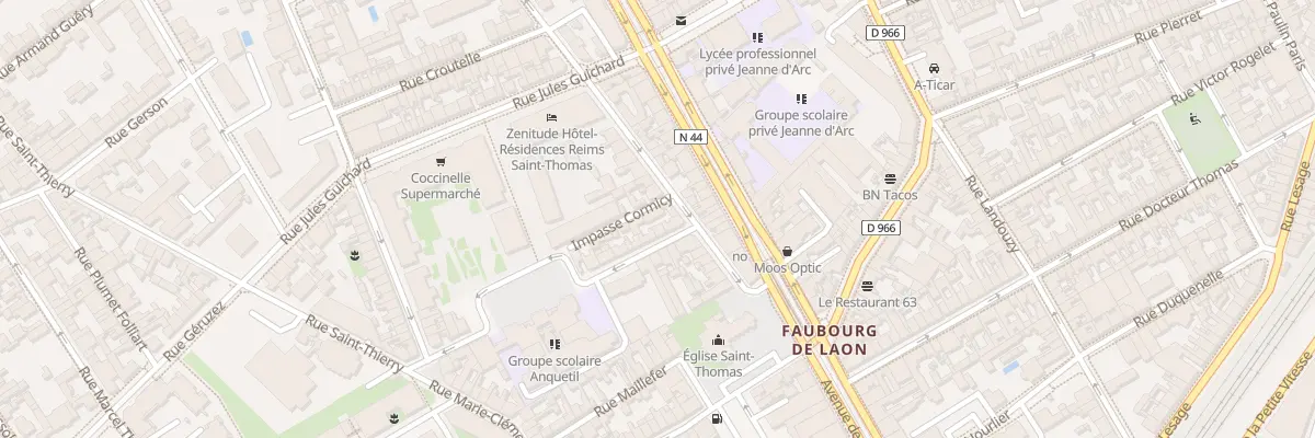 Plan du 19 Rue P Vaillant Couturier à Reims