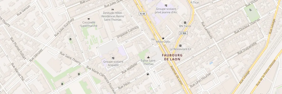 Plan du 5 Rue P Vaillant Couturier à Reims