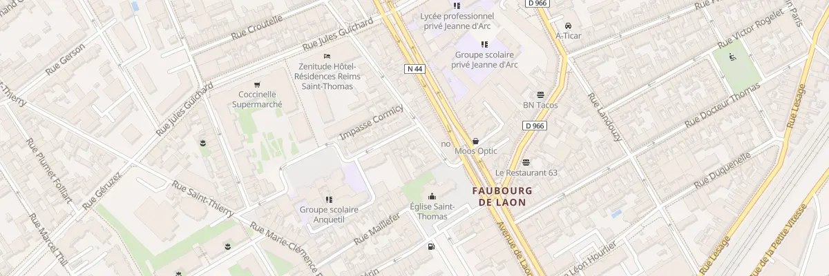 Plan du 15 Rue P Vaillant Couturier à Reims