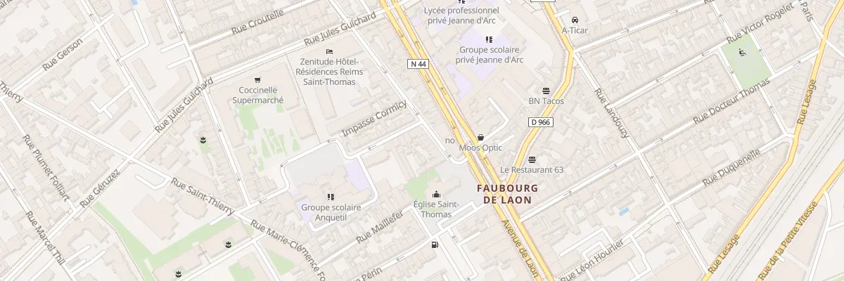 Plan du 13 Rue P Vaillant Couturier à Reims