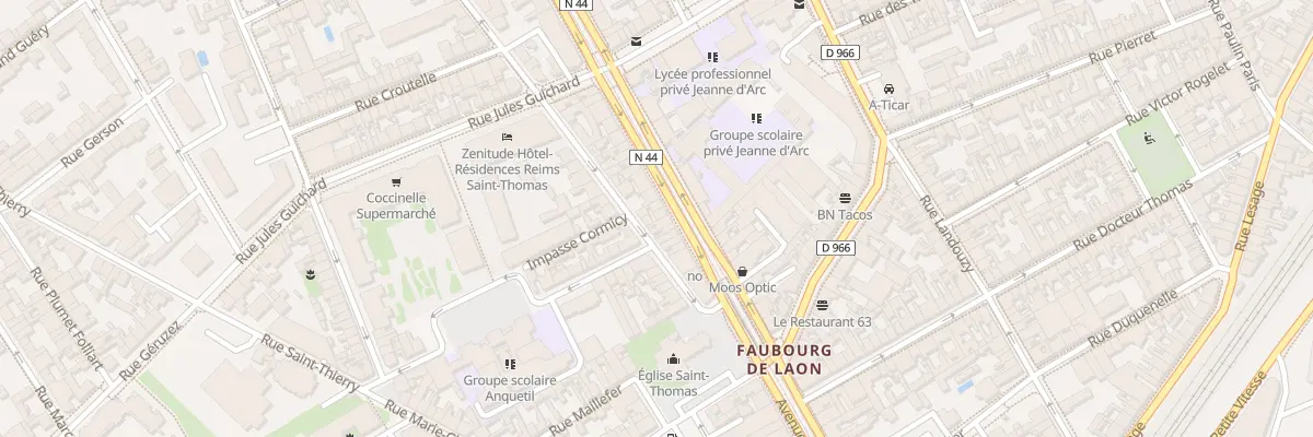 Plan du 16 Rue P Vaillant Couturier à Reims