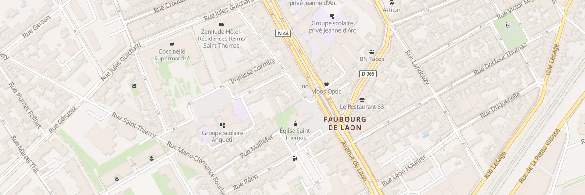 Plan du 7 Rue P Vaillant Couturier à Reims