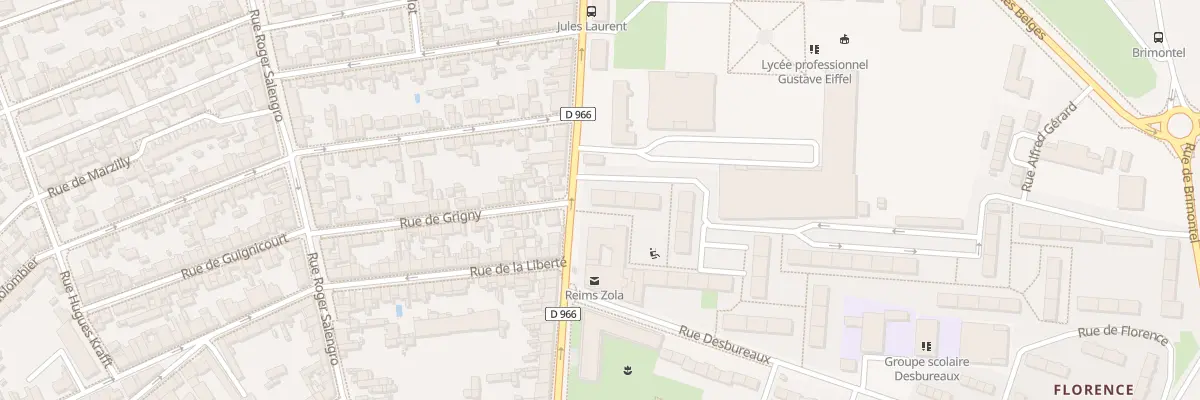 Plan du 1 Rue Desbureaux à Reims