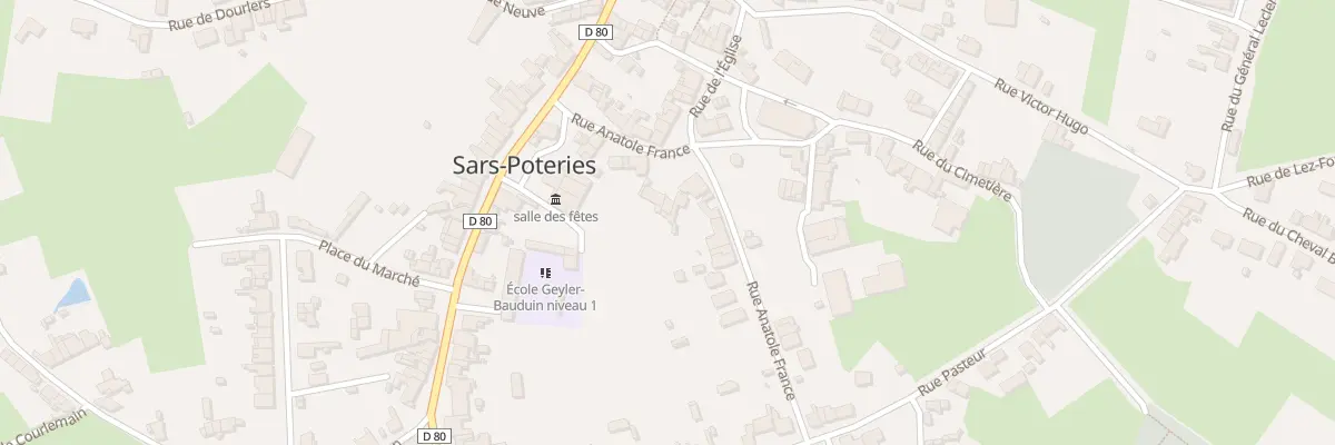 Plan du 16 Rue Anatole France à Sars-Poteries