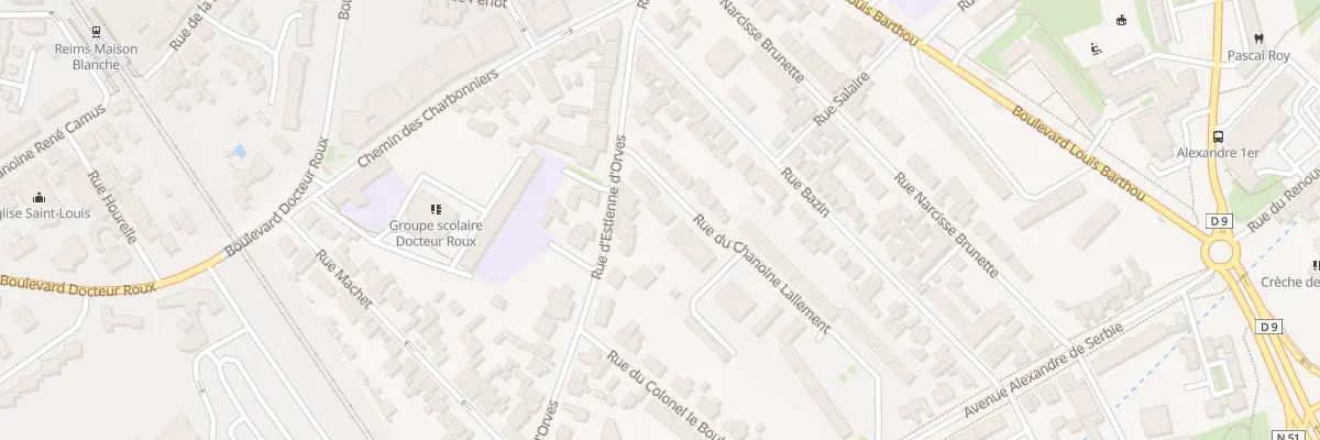 Plan du 2 Rue du Chanoine Lallement à Reims