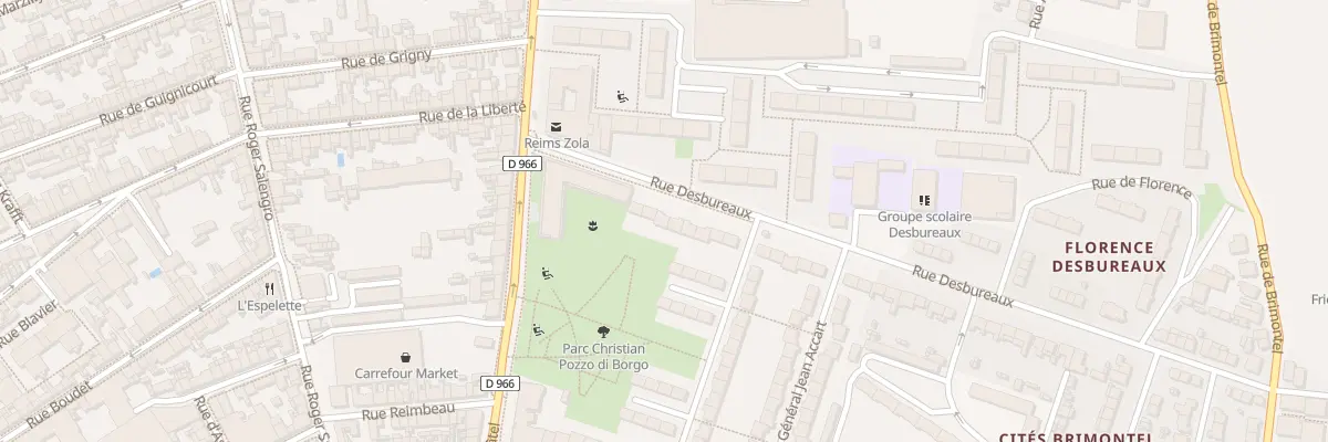 Plan du 2I Rue Desbureaux à Reims