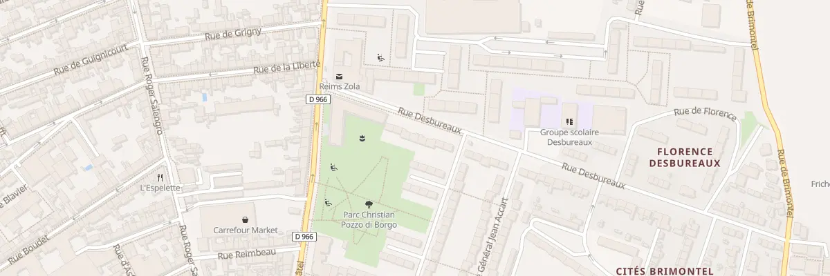 Plan du 2J Rue Desbureaux à Reims