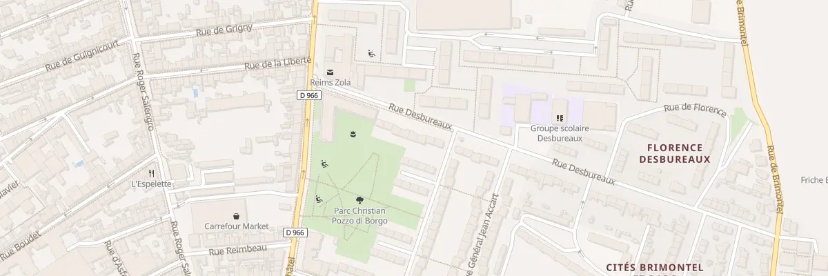 Plan du 2K Rue Desbureaux à Reims