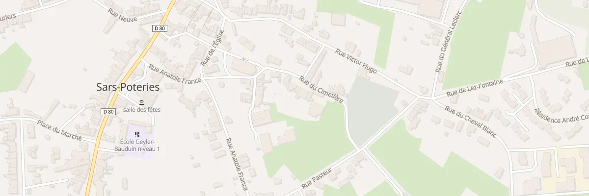 Plan du 26 Rue du Cimetière à Sars-Poteries