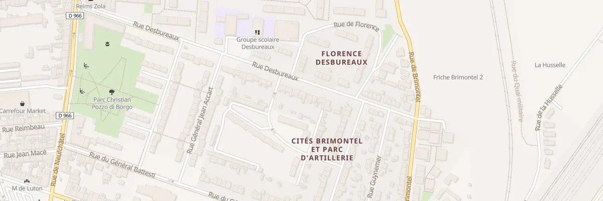 Plan du 22 Rue Desbureaux à Reims