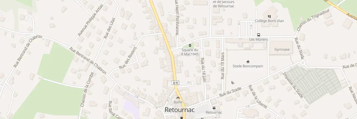 Plan du 9013 Rue Baptiste Ribeyron à Retournac