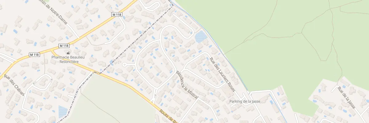 Plan du 1 Rue des Lauriers Roses à Restinclières