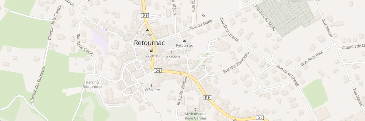Plan du 9001 Rue de la Poste à Retournac