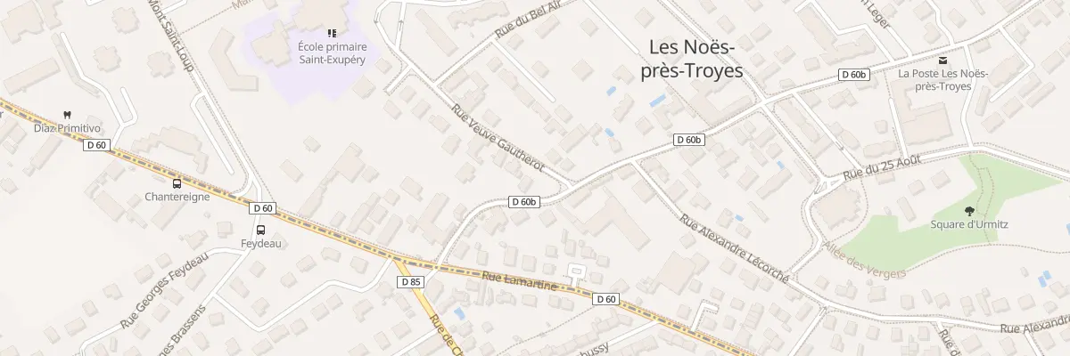 Plan du 28 Rue de la République aux Noës-près-Troyes