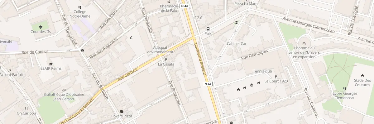 Plan du 10 Bd Pasteur à Reims
